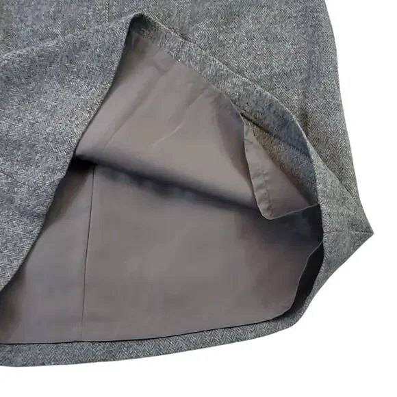 Talbots Wool Blend Herringbone Grey Pencil Skirt Women's SZ 14 - Picture 6 of 9